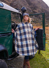 Mucros Dunloe Cape | Premium Wool Check Cape with Satin Lining