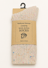 Luxury Irish Wool Blend Socks | White Multicolour