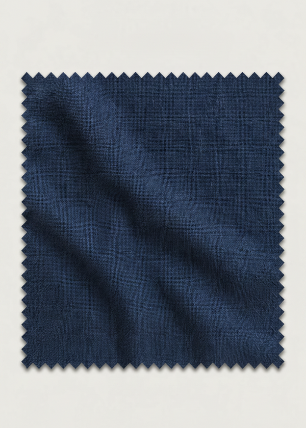Chemise irlandaise style grand-père | Bleu encre, mélange coton-lin | Civile