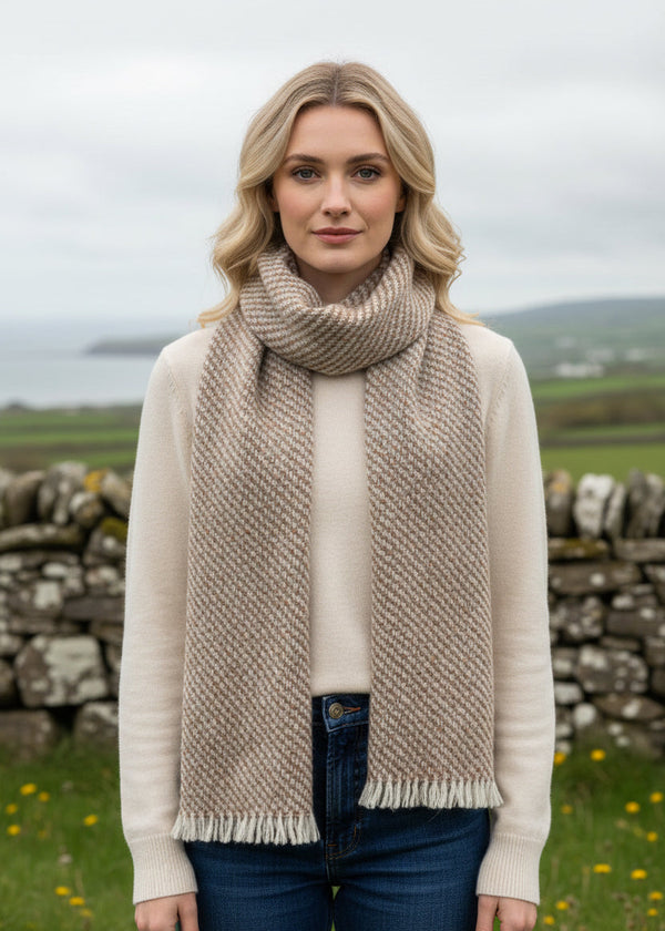 Écharpe Mucros Skellig V97 | Écharpe en laine mérinos irlandaise et cachemire