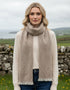 Mucros Aran Scarf | Merino Wool Alpaca Scarf | Oatmeal Mix