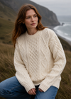 Women's Heavy Weight Aran Fisherman Sweater | Natural