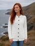 Aran Merino Wool Cable Knit Cardigan | Natural
