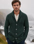 Men's Merino Wool Aran Cardigan | Green - Clearance