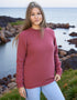 Ladies Roll Neck Fisherman Sweater | Pink