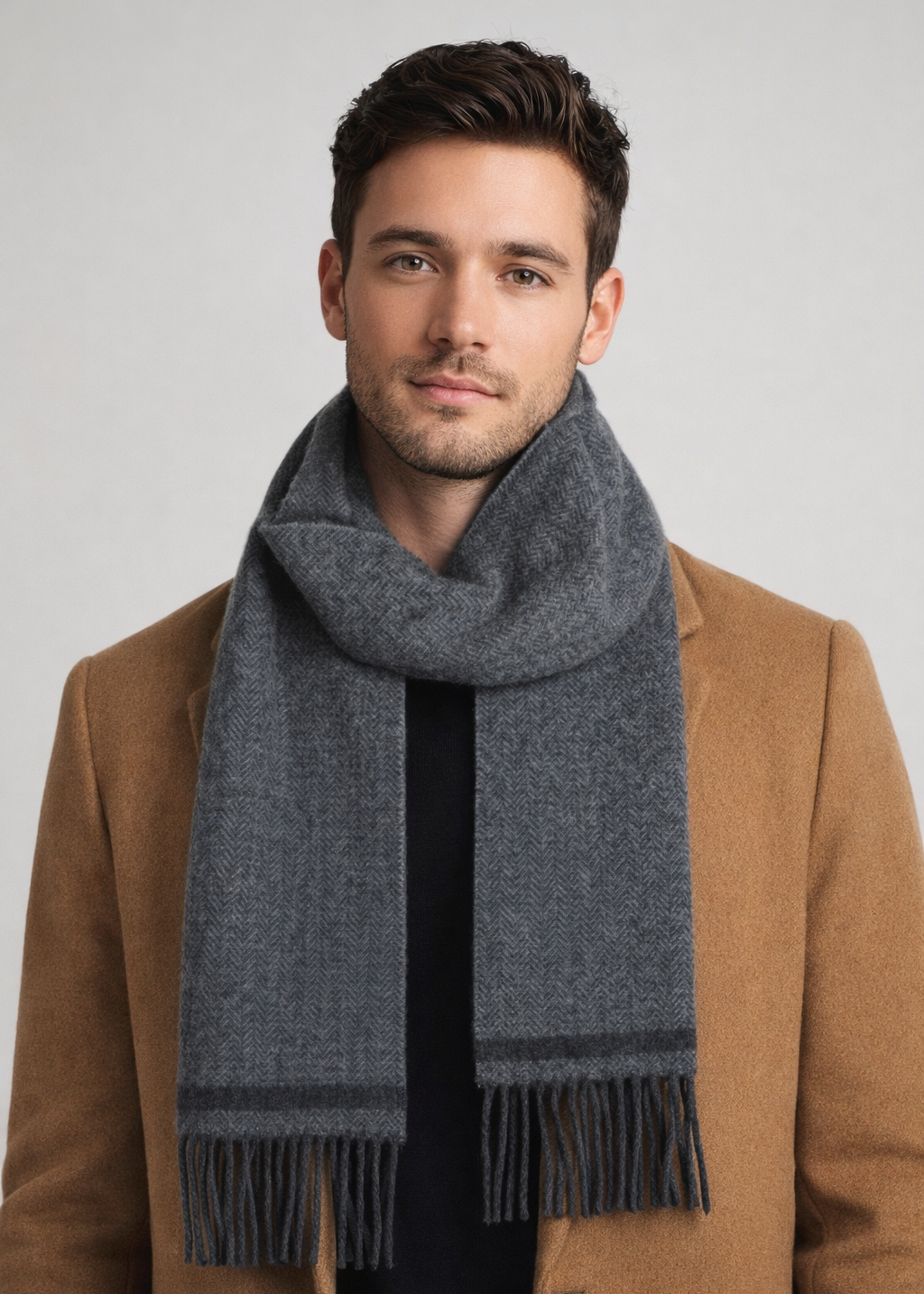 Foxford Lambswool Scarf | Graphite