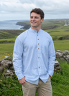 Irish Grandfather Shirt | Blue Cross Hatching