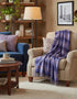 John Hanly Lambswool Throw | Purple Violet Blue Check