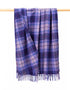 John Hanly Lambswool Throw | Purple Violet Blue Check