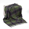 John Hanly Lambswool Throw Green Navy Purple Plaid