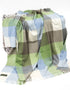 John Hanly Baby Blue Green Block Check Throw