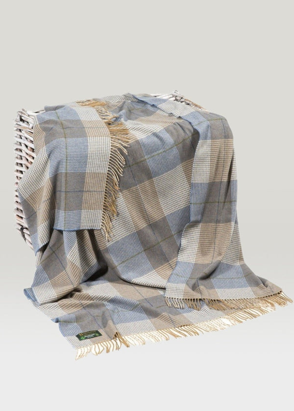 John Hanly Lambswool Cream Taupe Throw