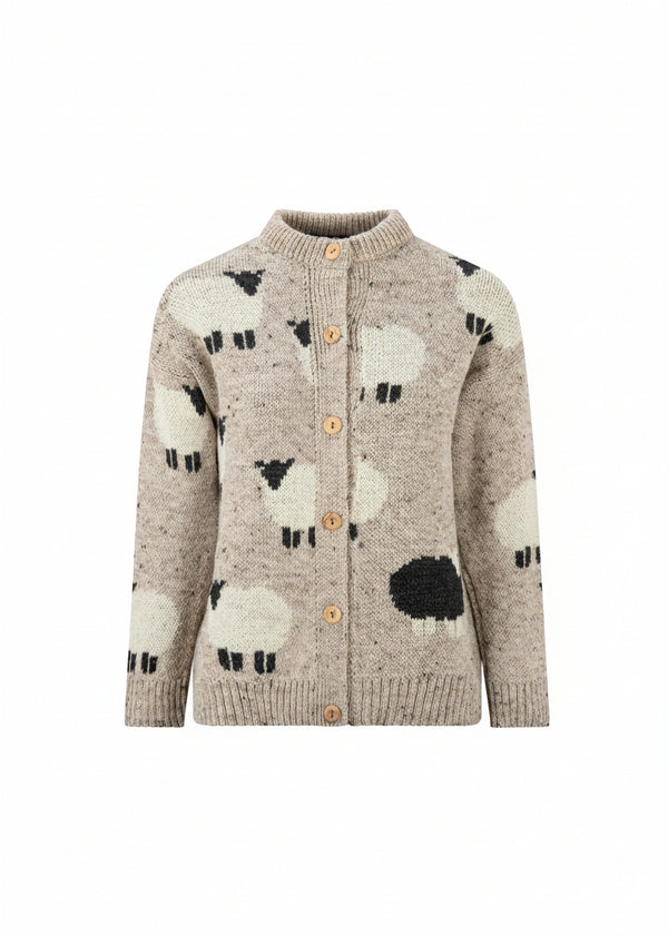 Ladies Black Sheep Wool Cardigan | Skiddaw