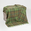John Hanly Green Check Lambswool Throw Blanket