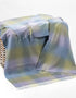 Lambswool Throw Blue Green Lilac Herringbone Check