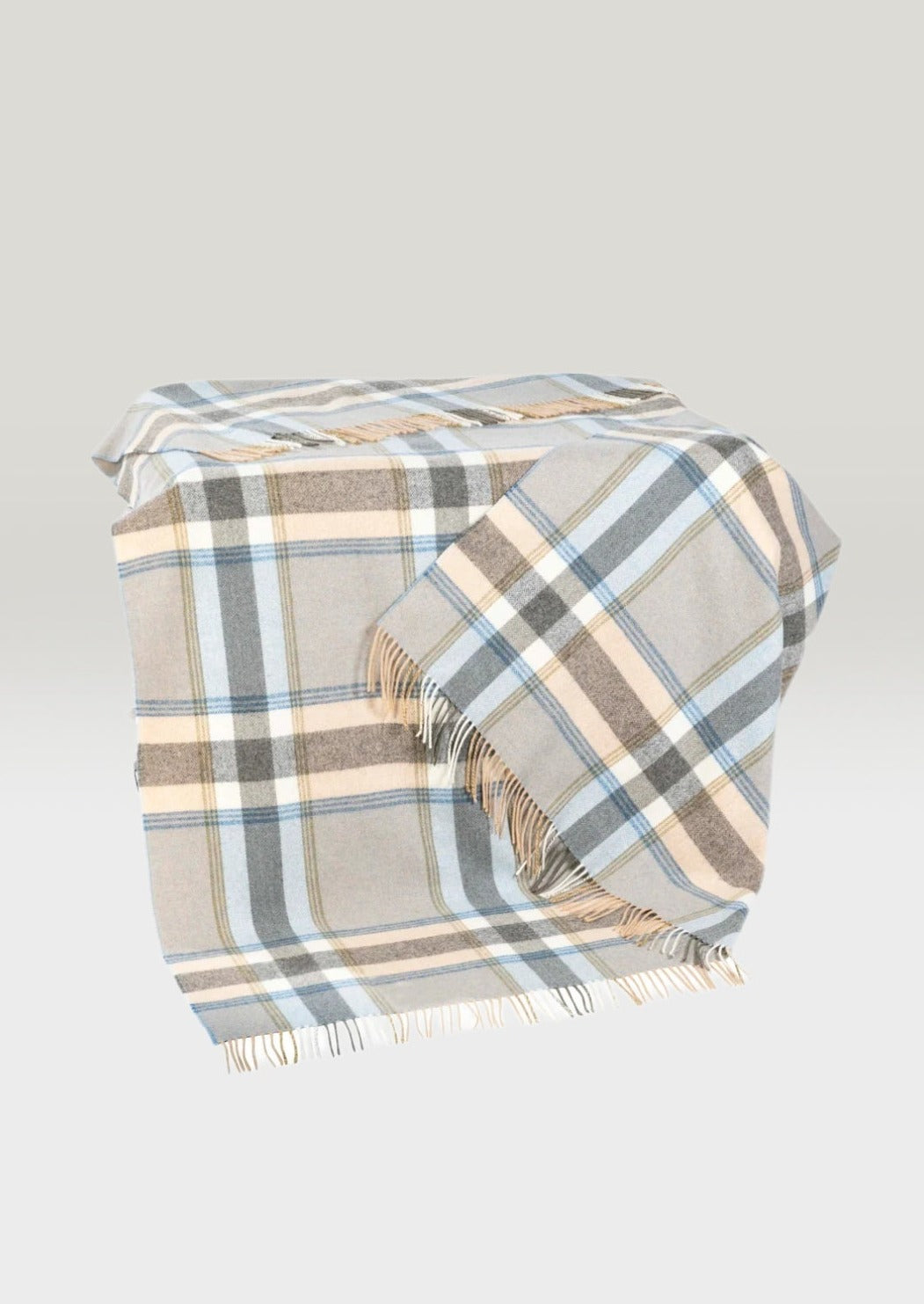 Checked Throws John Hanly Sky Beige Gaurd Check Throw
