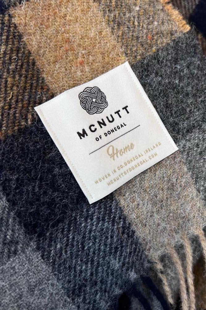 McNutt Pure Wool Throw | Navy Mustard