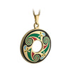 Gold Plated Black Round Pendant