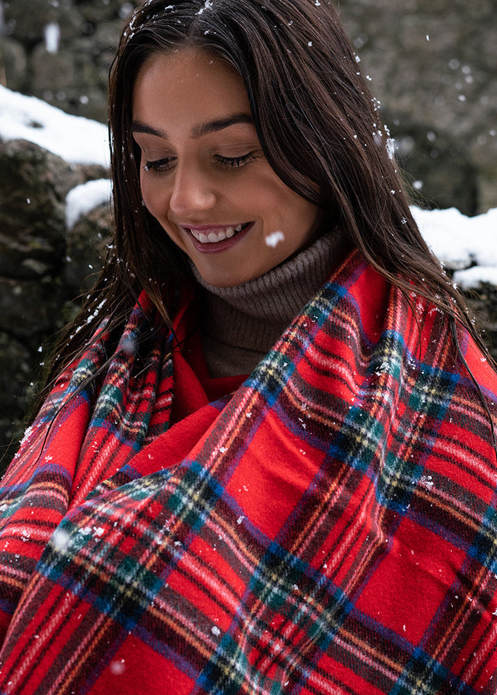 Lambswool Throw Royal Stewart Tartan John Hanly