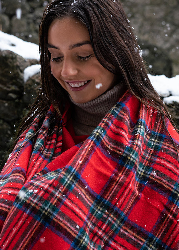 Lambswool Throw Royal Stewart Tartan John Hanly