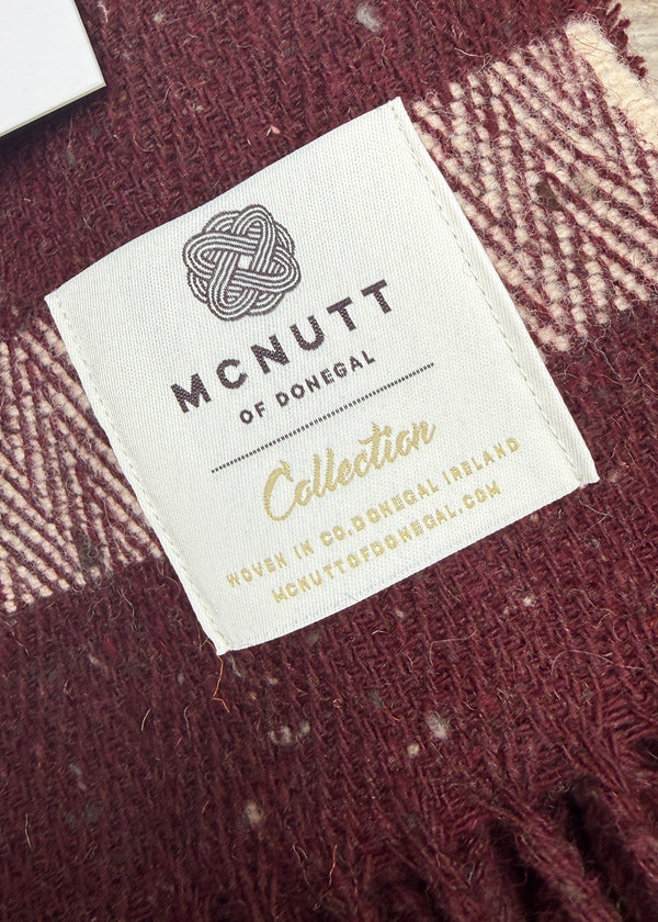 McNutt Burgundy Pure Wool Throw 200 × 150cm – Clearance