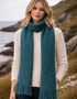 Mucros Islander Scarf | Authentic Irish Aran Knitwear | Green