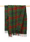 John Hanly Lambswool Throw | Green Red Navy Blue Check