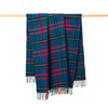 John Hanly Lambswool Throw | Blue Pink Grey Check