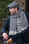 Mucros Alpaca Scarf | Grey Herringbone