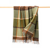 John Hanly Lambswool Throw | Green Brown Orange Check