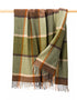 John Hanly Lambswool Throw | Green Brown Orange Check