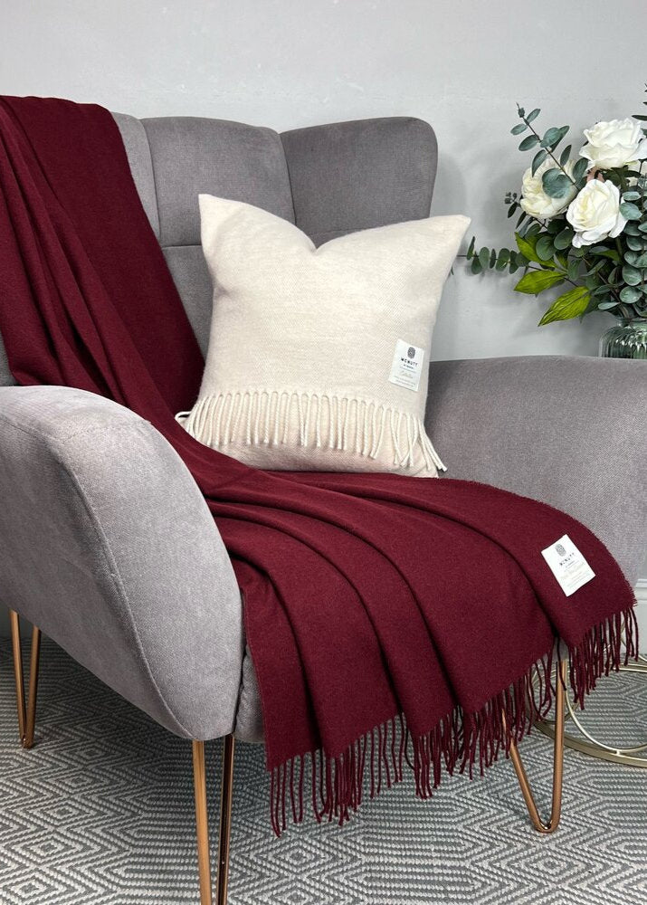 Mcnutt 100% Cashmere Claret Throw