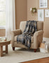 John Hanly Lambswool Throw Grey Beige Check