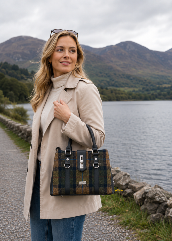 Mucros Jessica Bag | Moss Check Irish Tweed
