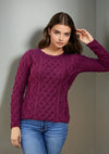 IrelandsEye Lambay Aran Sweater | Claret