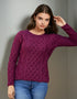 IrelandsEye Lambay Aran Sweater | Claret