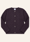 Women's Aran Cable Knit Cardigan | Velvet Plum