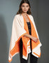 Jimmy Hourihan Reversible Herringbone Shawl | Cream/Coral