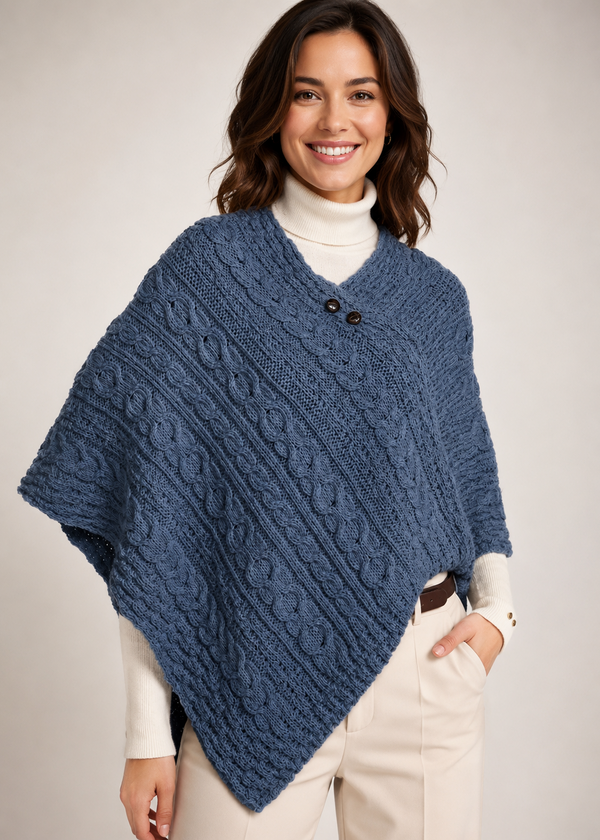 Poncho Aran en pure laine | Skiddaw - Liquidation