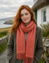 Foxford Lambswool Scarf | Papaya/Orange