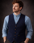 Donegal Tweed Navy Waistcoat | Premium Irish Wool | Hatman of Ireland