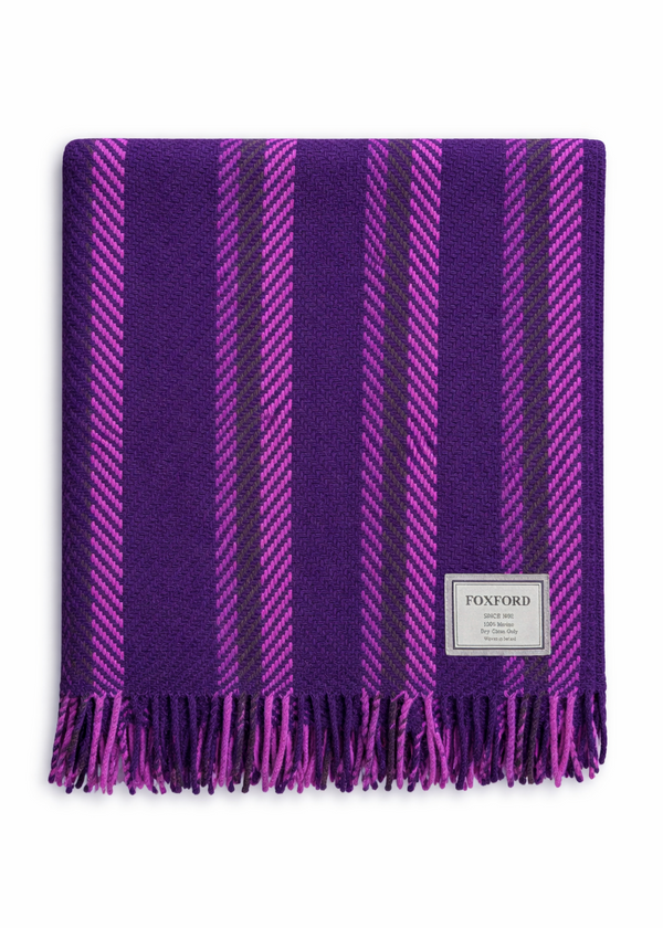 Foxford Merino Wool Throw | Blackthorn Stripe