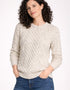 Unisex Aran Wool Sweater - Traditional Irish Knit | Flecked Cream