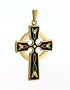 Gold Plated Black Cross Pendant
