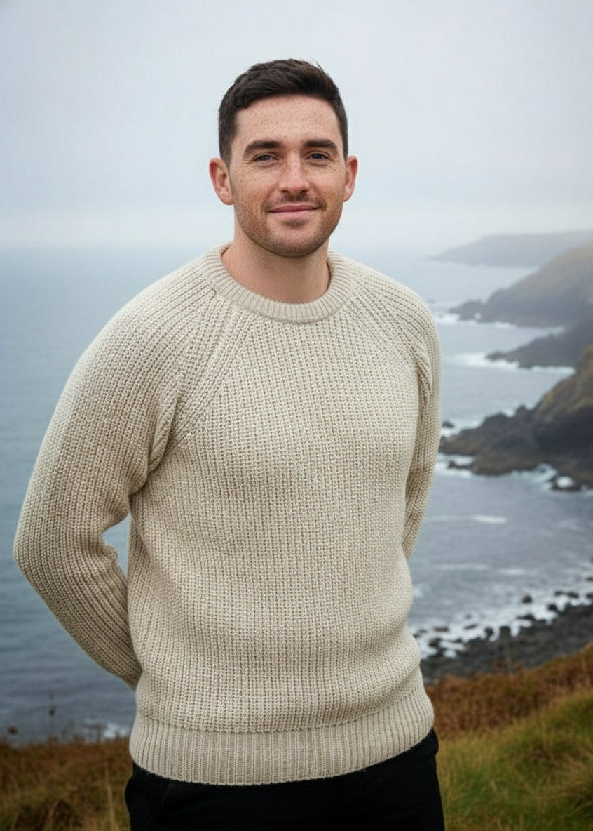 Fisherman Rib Merino Sweater | Camel 