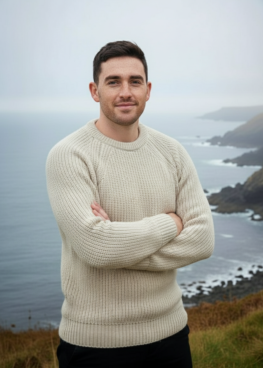 Fisherman Rib Merino Sweater | Camel 