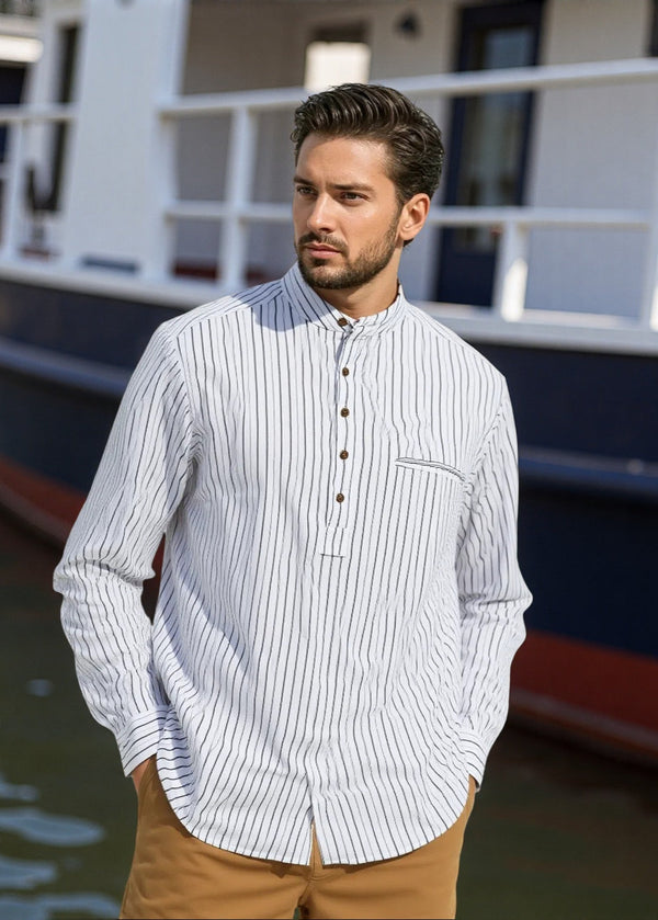 Lee Valley Grandfather Shirt | Black Stripe