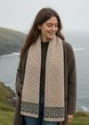 Aran Celtic Design Merino Wool Scarf | Parsnip