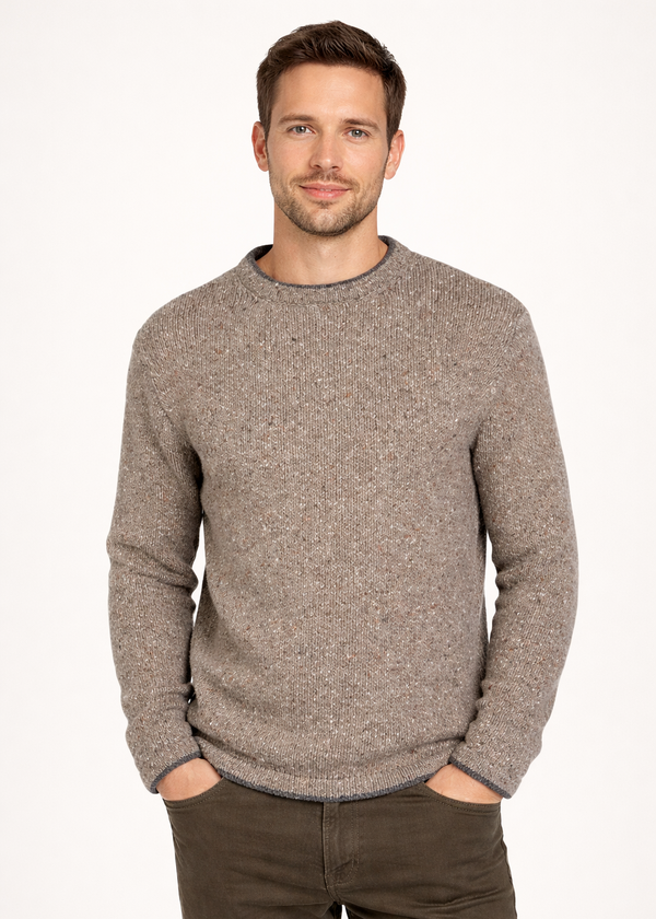 Roundstone Cashmere Blend Sweater - Rocky Ground | Irelandseye Knitwear