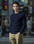 Fisherman Rib Merino Sweater | Navy